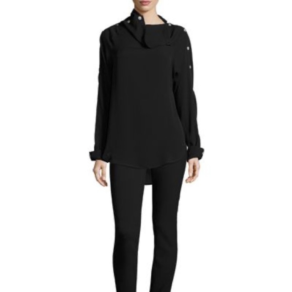 Theory Brilivna Classic Georgette Blouse Sz S